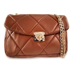 Sac Bandoulière MODALINE MIRELLA avec Chaine - Marron & Gold